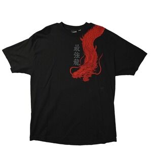 Top Heavy Dragon Graphic T Shirt Mens XL Black Red Martial Arts Skater Grunge